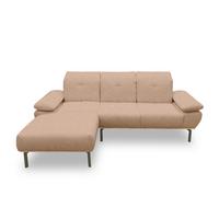 Ecksofa Rotbraun S: 242x170 cm - Wildeiche/Rotbraun, Design, Holz/Textil (242/170cm) - MID.YOU