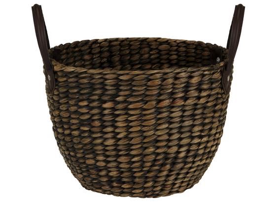 Aufbewahrungskörbchen Genet M - Schwarz/Braun, KONVENTIONELL, Leder/Weitere Naturmaterialien (35/24cm) - Ombra Aufbewahrungskörbchen Genet M - Schwarz/Braun, KONVENTIONELL, Leder/Weitere Naturmaterialien (35/24cm) - Ombra