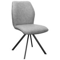 Stuhl Jannes Webstoff grau. B: 50cm - Schwarz/Grau, MODERN, Textil/Metall (50/64/87cm)