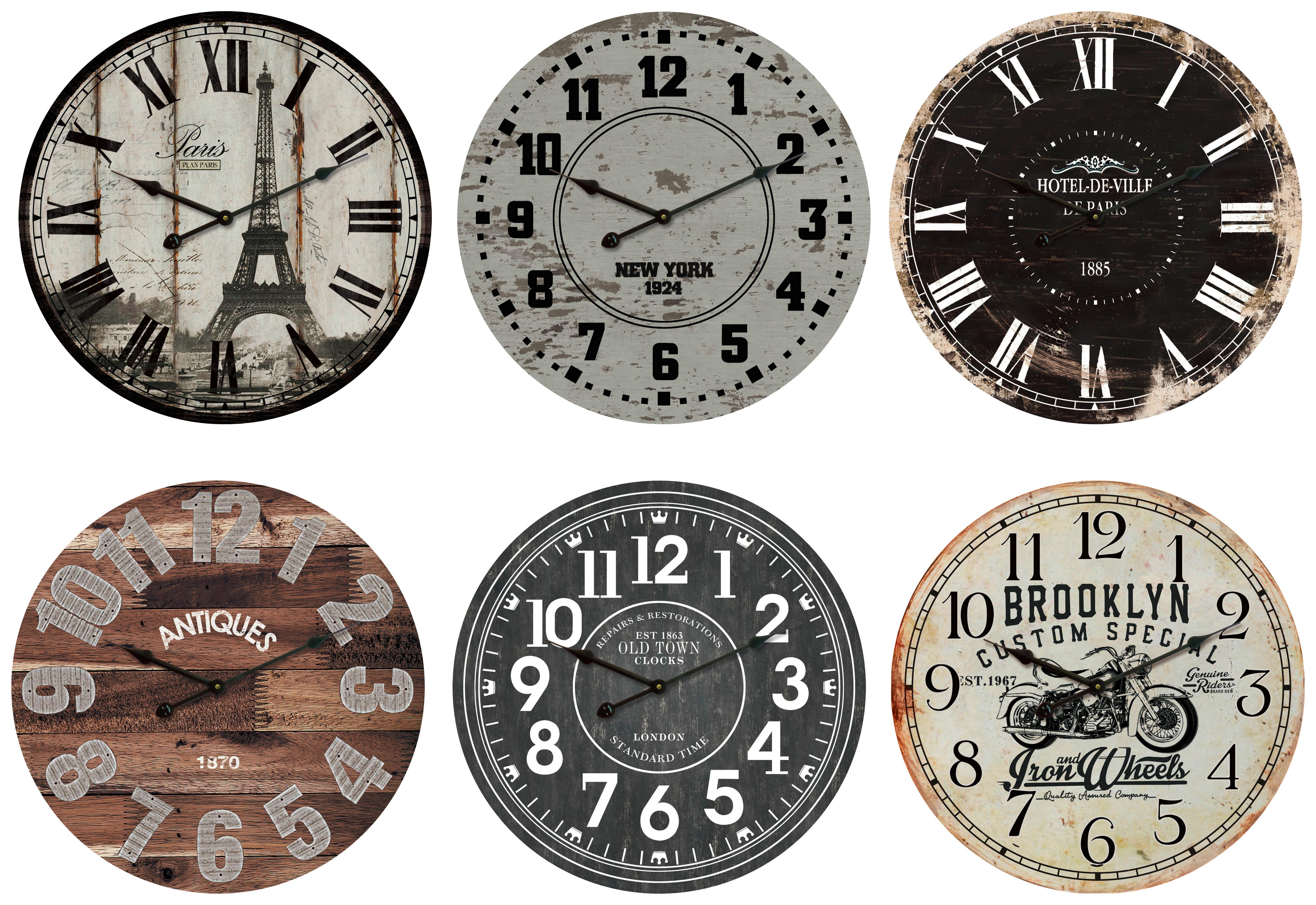 Falióra Nostalgie - Színes, konvencionális, Fa (50cm)