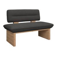 Sitzbank Beluna II Webstoff anthrazit, B: 120cm - Eichefarben/Anthrazit, KONVENTIONELL, Holzwerkstoff/Textil (120/87/67cm) - James Wood
