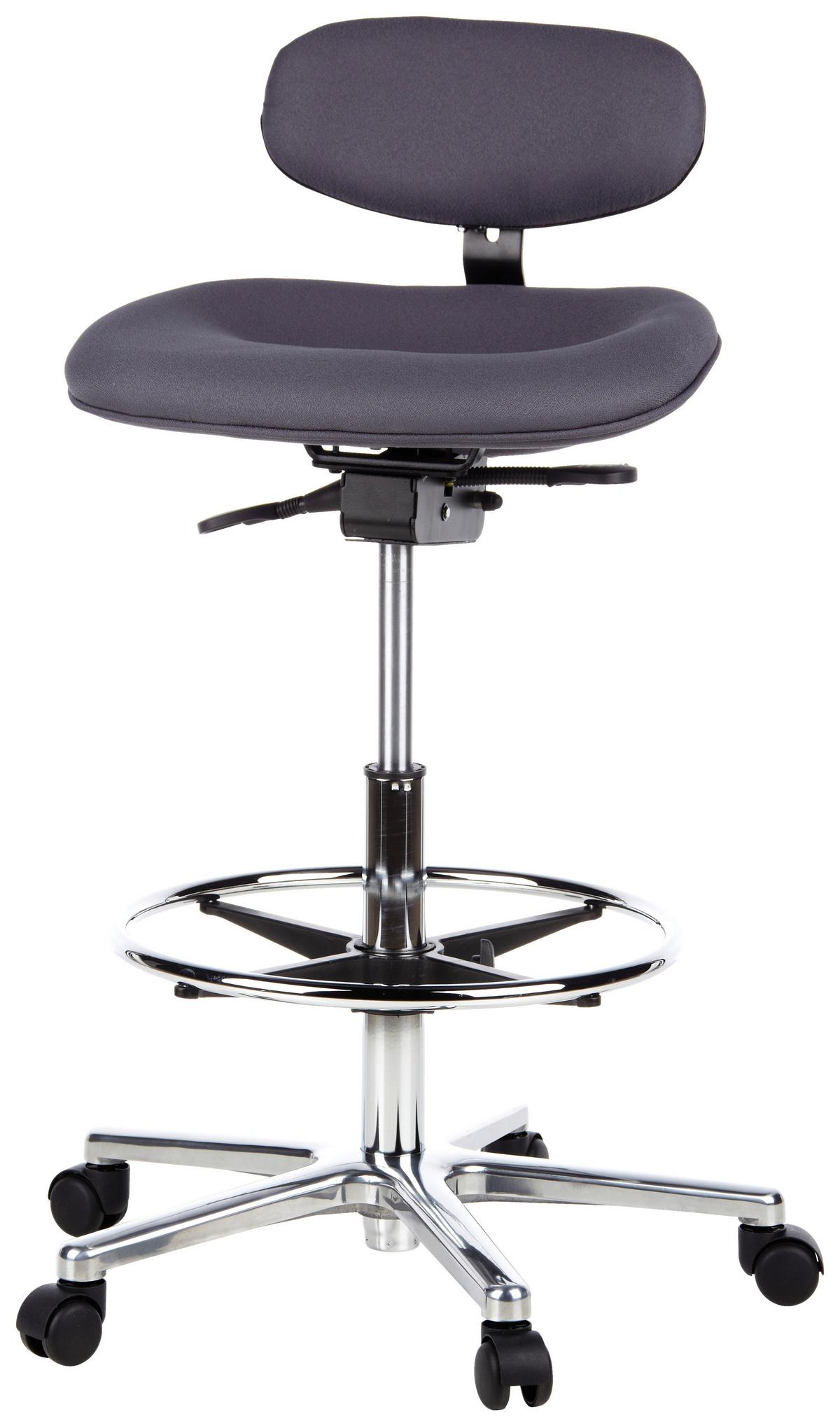 Bürohocker Work Mf Anthrazit Bis 100 Kg - Anthrazit/Silberfarben, Basics, Kunststoff/Textil (50/106/40cm) - MID.YOU