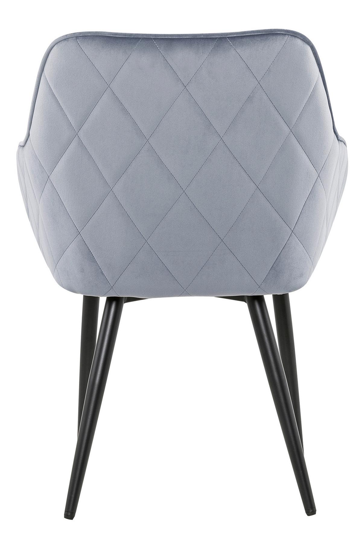 Armlehnstuhl Hellgrau B: 61cm - Hellgrau/Schwarz, MODERN, Textil/Metall (61/85/60cm) - Livetastic