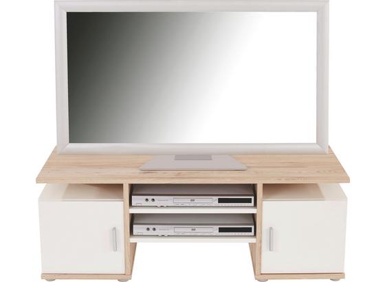 Médiaállvány Eva - tölgy színű/fehér, modern, faanyagok (110/40/40cm) Médiaállvány Eva - tölgy színű/fehér, modern, faanyagok (110/40/40cm)