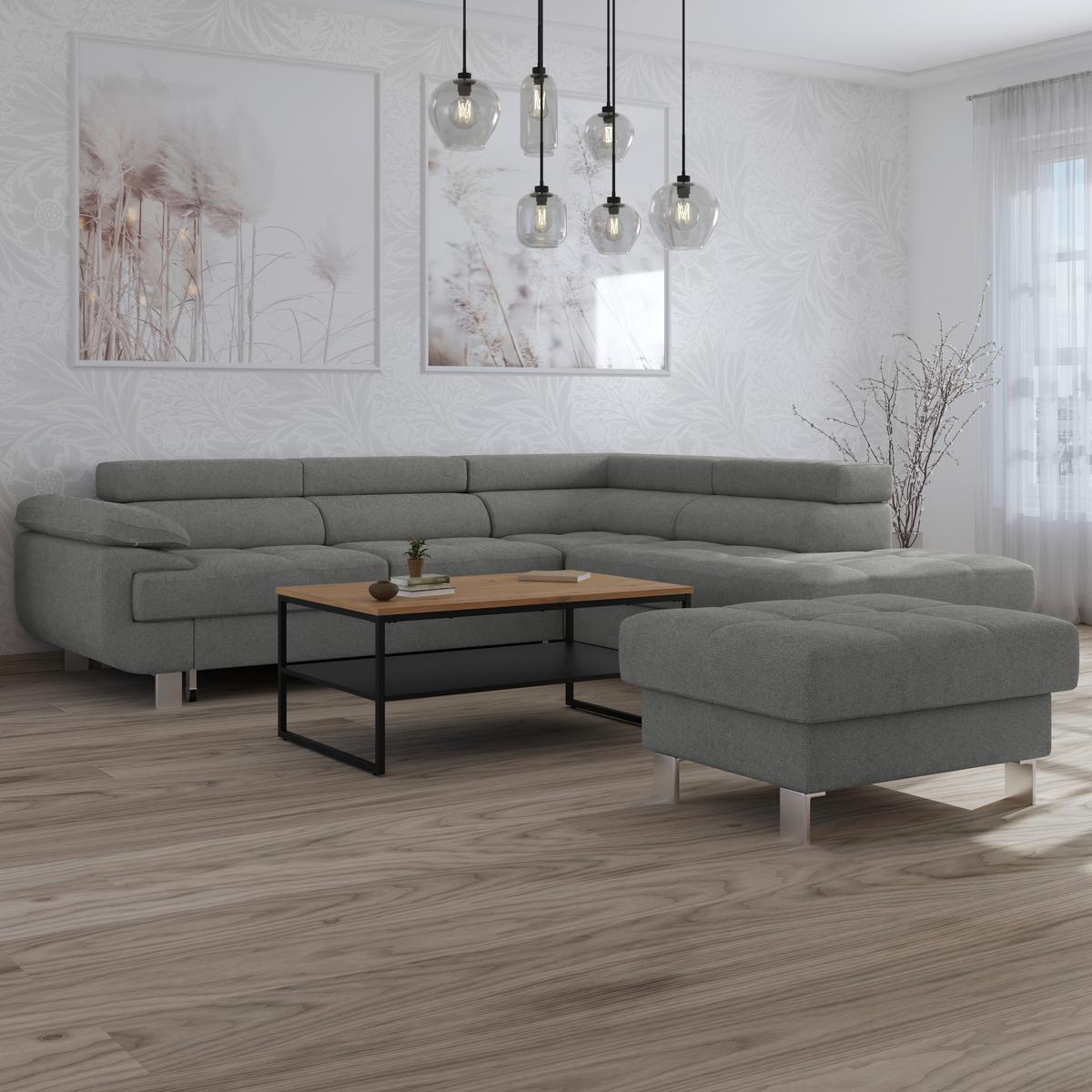 Ecksofa Savona - Dunkelgrau, MODERN, Textil (270/230cm) - Ondega