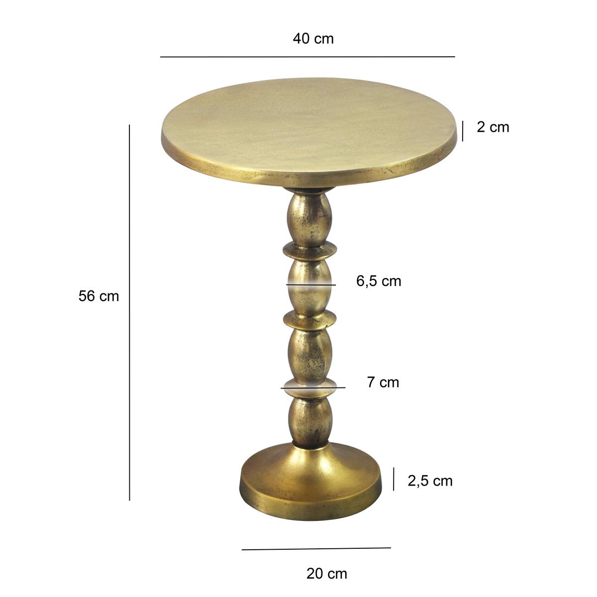 BEISTELLTISCH Goldfarben L: 40cm - Goldfarben, Design, Metall (40/40/56cm) - Livetastic