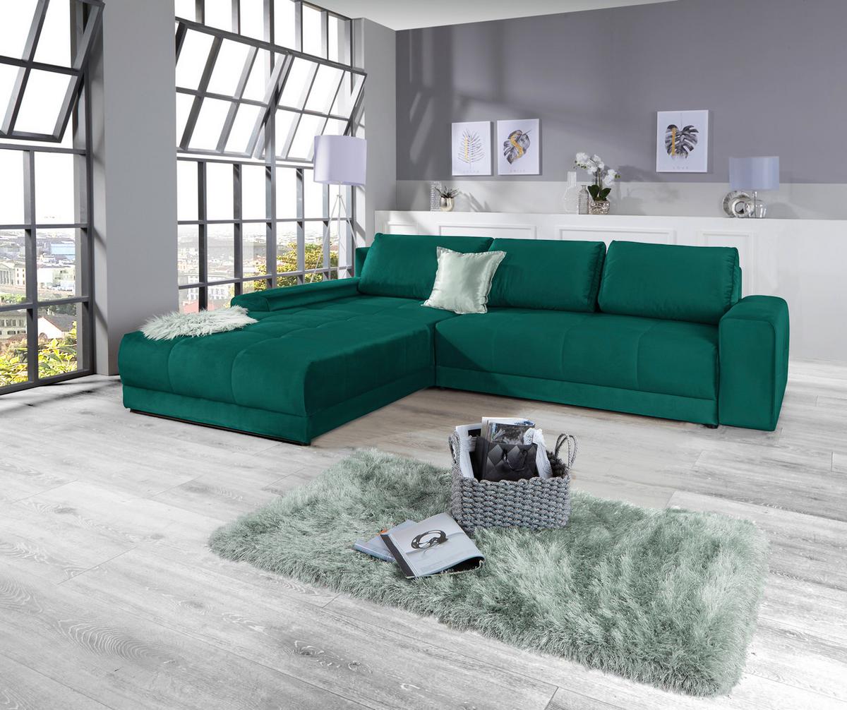 Rohová sedačka ADRIA, obojstranná, smaragdový zamat - smaragdovozelená, Modern, textil (213/308cm) - Luca Bessoni