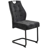 Schwingstuhl Emilia Vintage Anthrazit Gepolstert - Anthrazit/Schwarz, KONVENTIONELL, Textil/Metall (43/95/61cm)