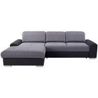 Rohová rozkládací sedačka Malaga, grafitová / tmavě šedá - šedá/barvy stříbra, Konvenční, dřevo/textil (203/286cm)