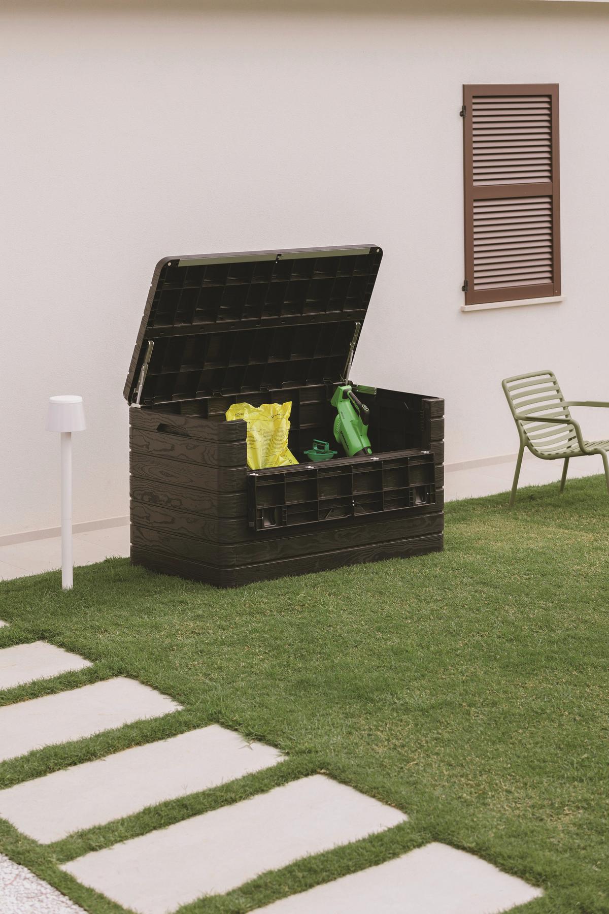 Kissenbox Dolomiti 146,6x85x82,6 Cm 970l - Anthrazit, Basics, Kunststoff (146,6/85/82,6cm)