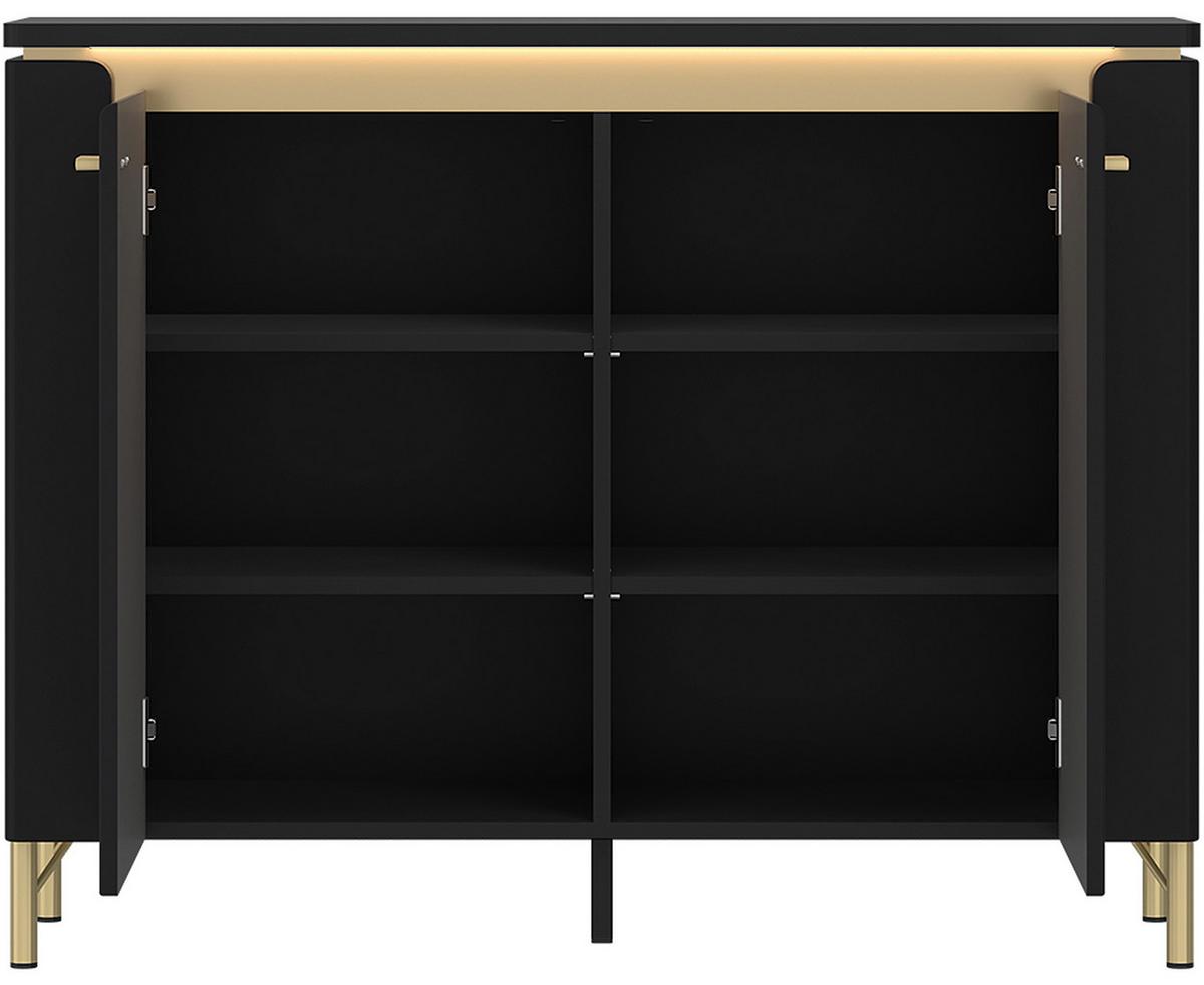 Kommode Norica Goldfarben/Schwarz B: 110,4 cm - Goldfarben/Schwarz, Trend, Holzwerkstoff (110,4/87,3/40cm)