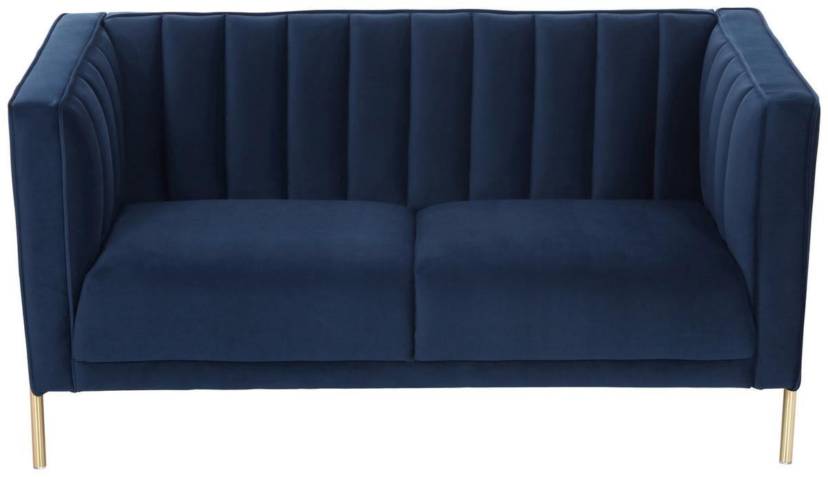 2-sitzer-sofa Sono - Blau/Goldfarben, Design, Textil (144/75/85cm) - Livetastic