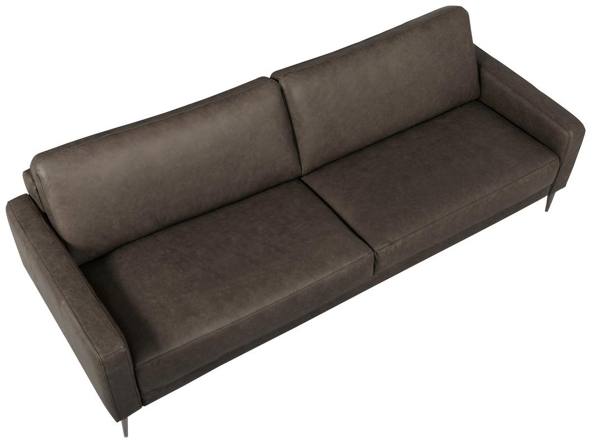 3,5-Sitzer Spring, Fango B: - Fango/Schwarzchrom, Design, Leder (207/85/92cm) - Livetastic