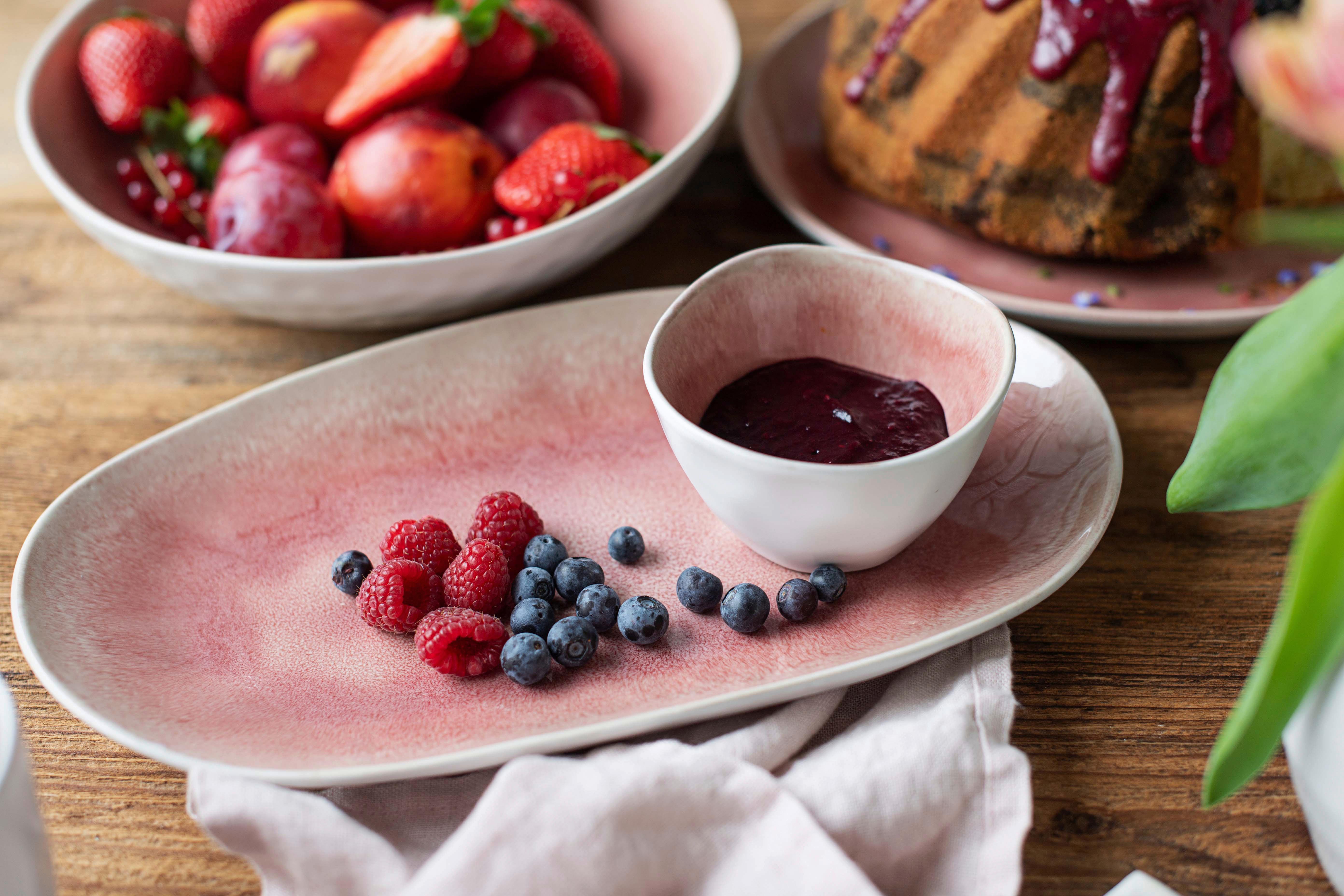 Servierplatte Frozen Beere 3-Teilig Oval - Beere, Trend, Keramik - Mäser