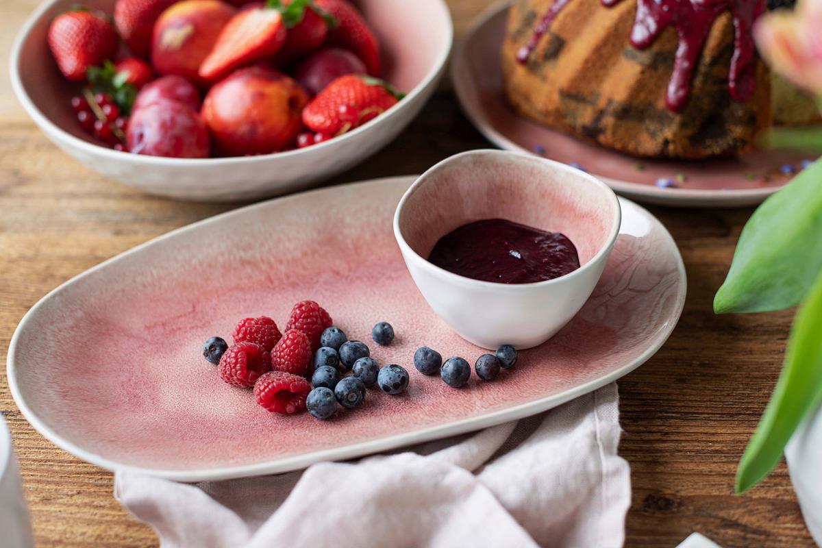 Servierplatte Frozen Beere 3-Teilig Oval - Beere, Trend, Keramik - Mäser