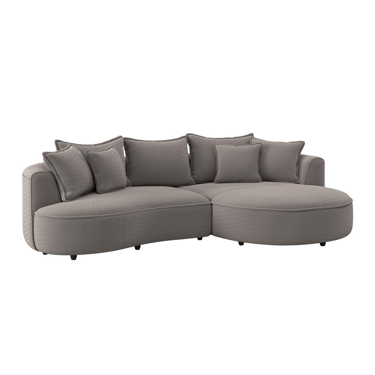 Ecksofa Levi - Schwarz/Cappuccino, MODERN, Textil (287/168cm)