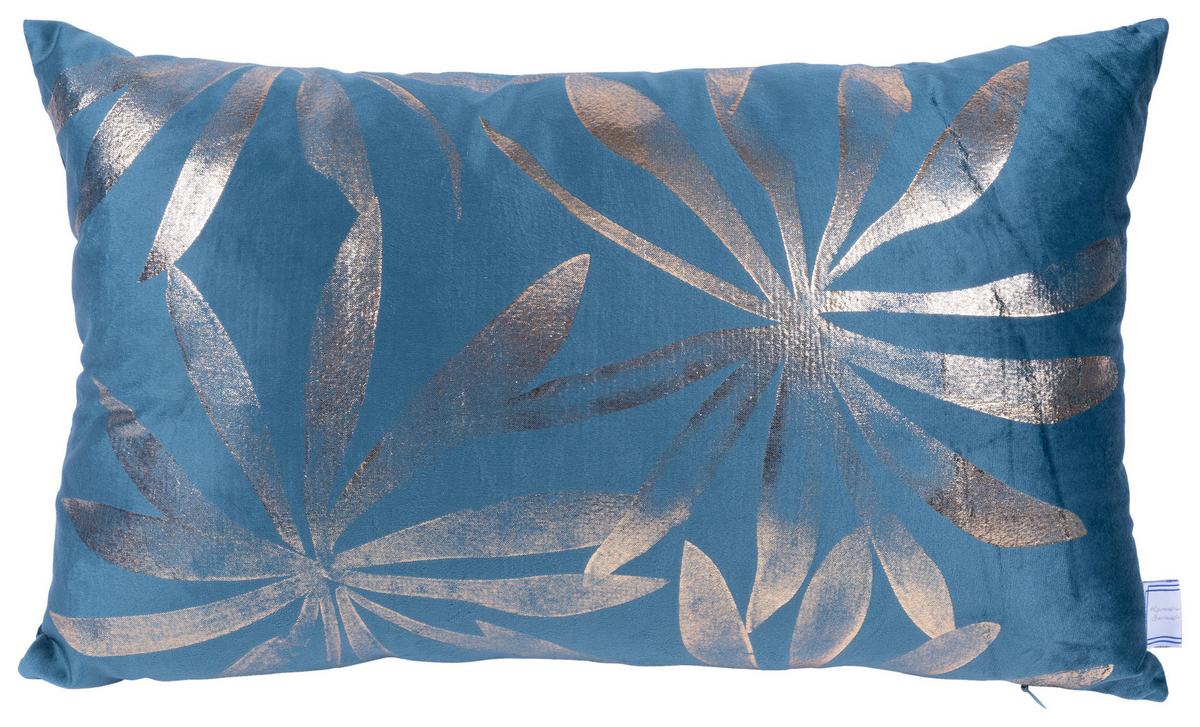 Zierkissen Prisma 30/45x50/45 cm Polyester Goldfarben/Petrol - Goldfarben/Petrol, KONVENTIONELL, Textil (30x45/50x45cm)
