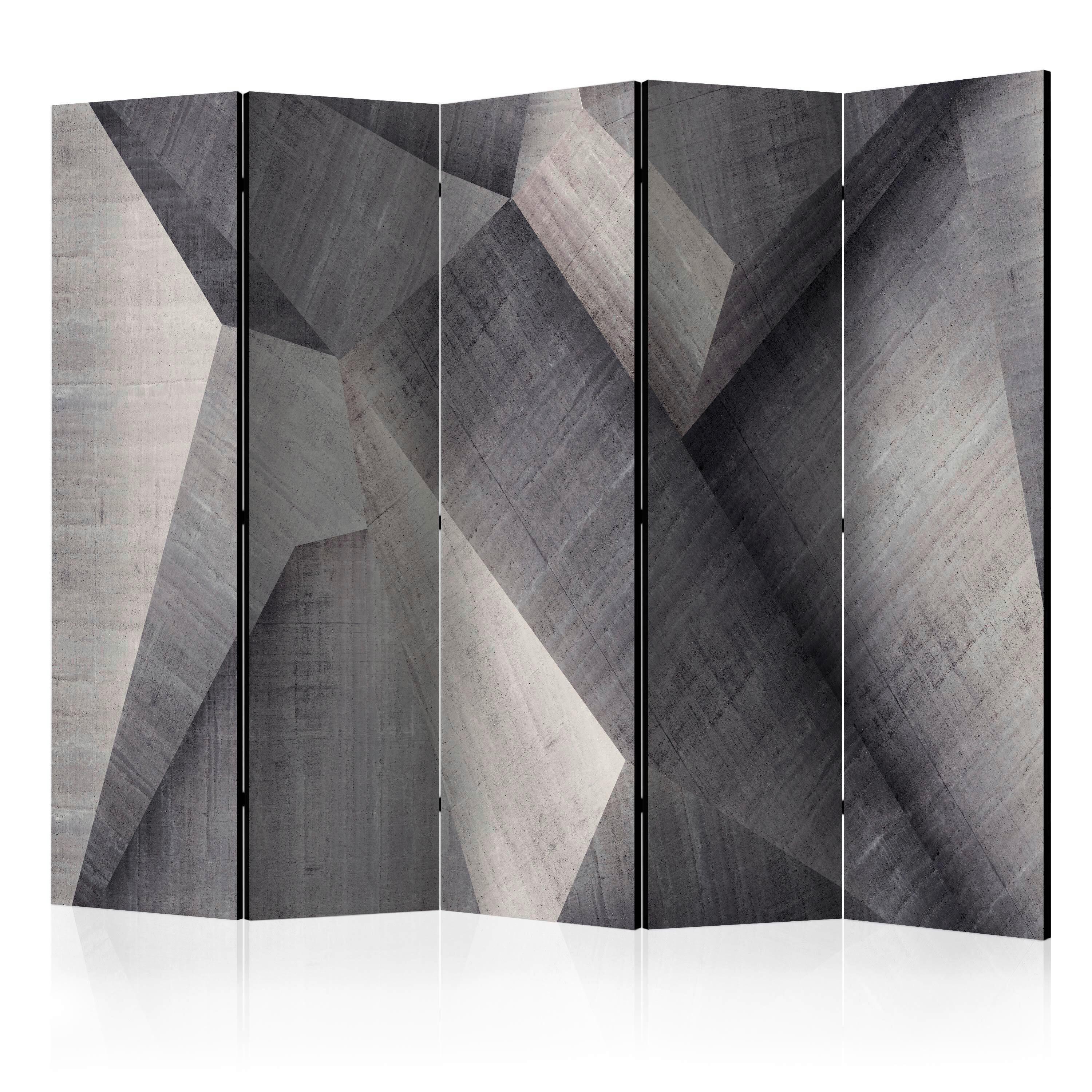 PARAVENT Grau Hellgrau B: 225 cm - Hellgrau/Grau, Basics, Holz/Textil (225/172/3cm) - artgeist