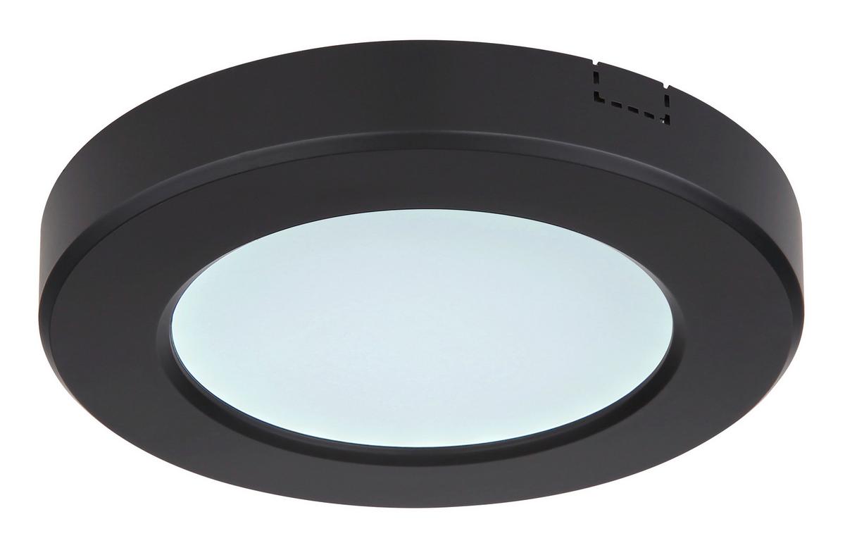 Led-deckenleuchte Lasse Ø 12,6 Cm - Opal/Schwarz, Basics, Kunststoff (12,6/1,8cm) - Globo