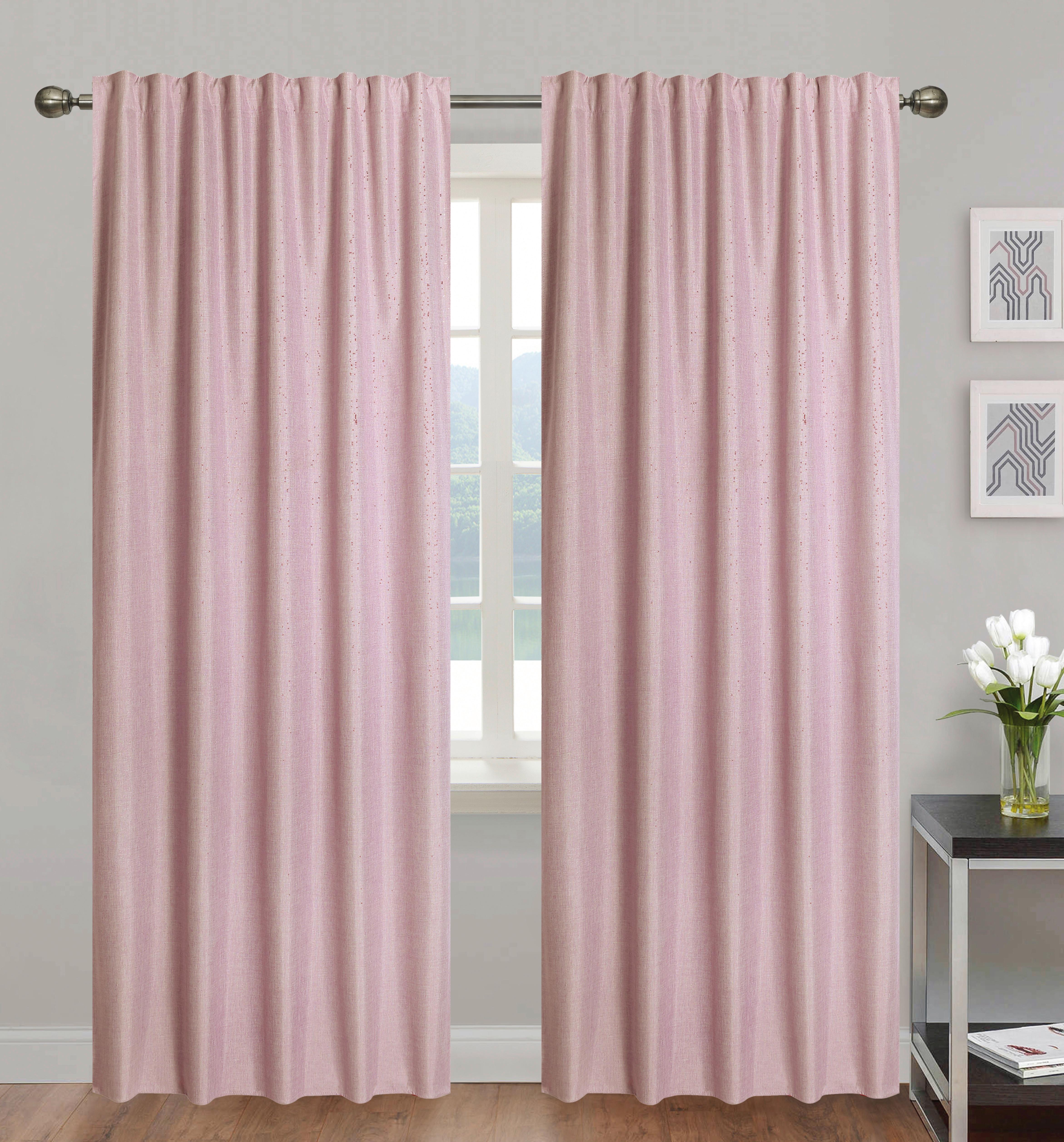 Készfüggöny Ohio Kb. 140/245cm - rózsaszín, Romantik / Landhaus, textil (140/245cm) - James Wood