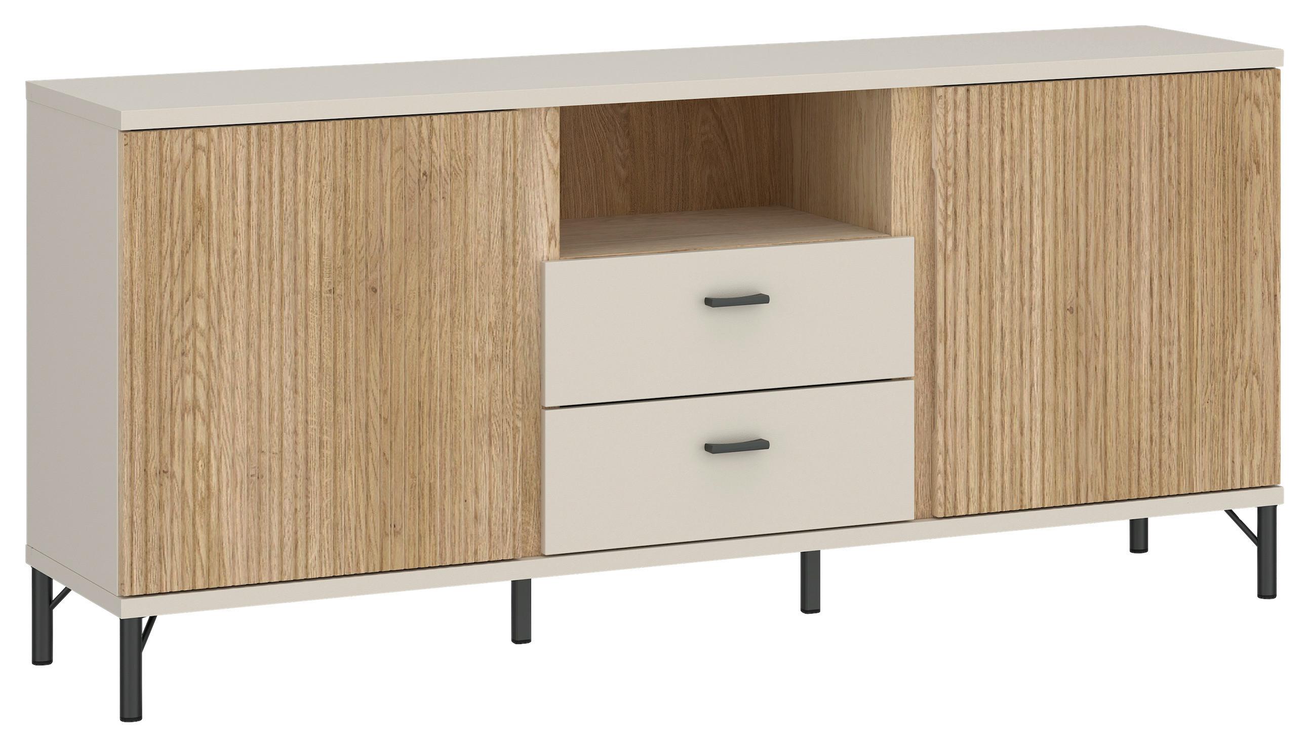TV-Element Mosano B: 150 cm - Kaschmir/Eichefarben, Trend, Holzwerkstoff (150/70/40cm)