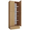 Botník Lona XXL, se zásuvkou, š. 70cm - černá/barvy buku, Konvenční, kompozitní dřevo/plast (70/200/39cm) - MID.YOU