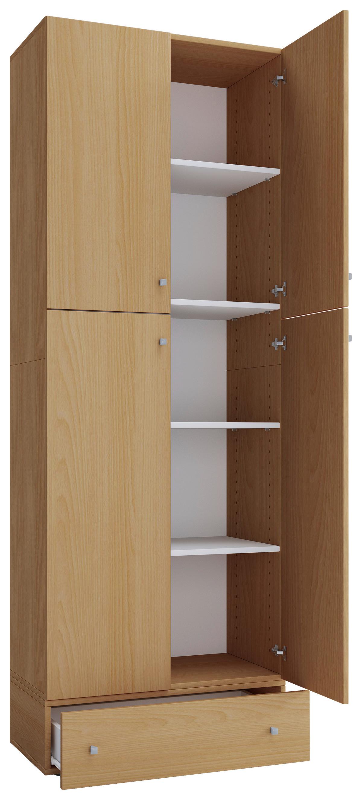 Botník Lona XXL, se zásuvkou, š. 70cm - černá/barvy buku, Konvenční, kompozitní dřevo/plast (70/200/39cm) - MID.YOU
