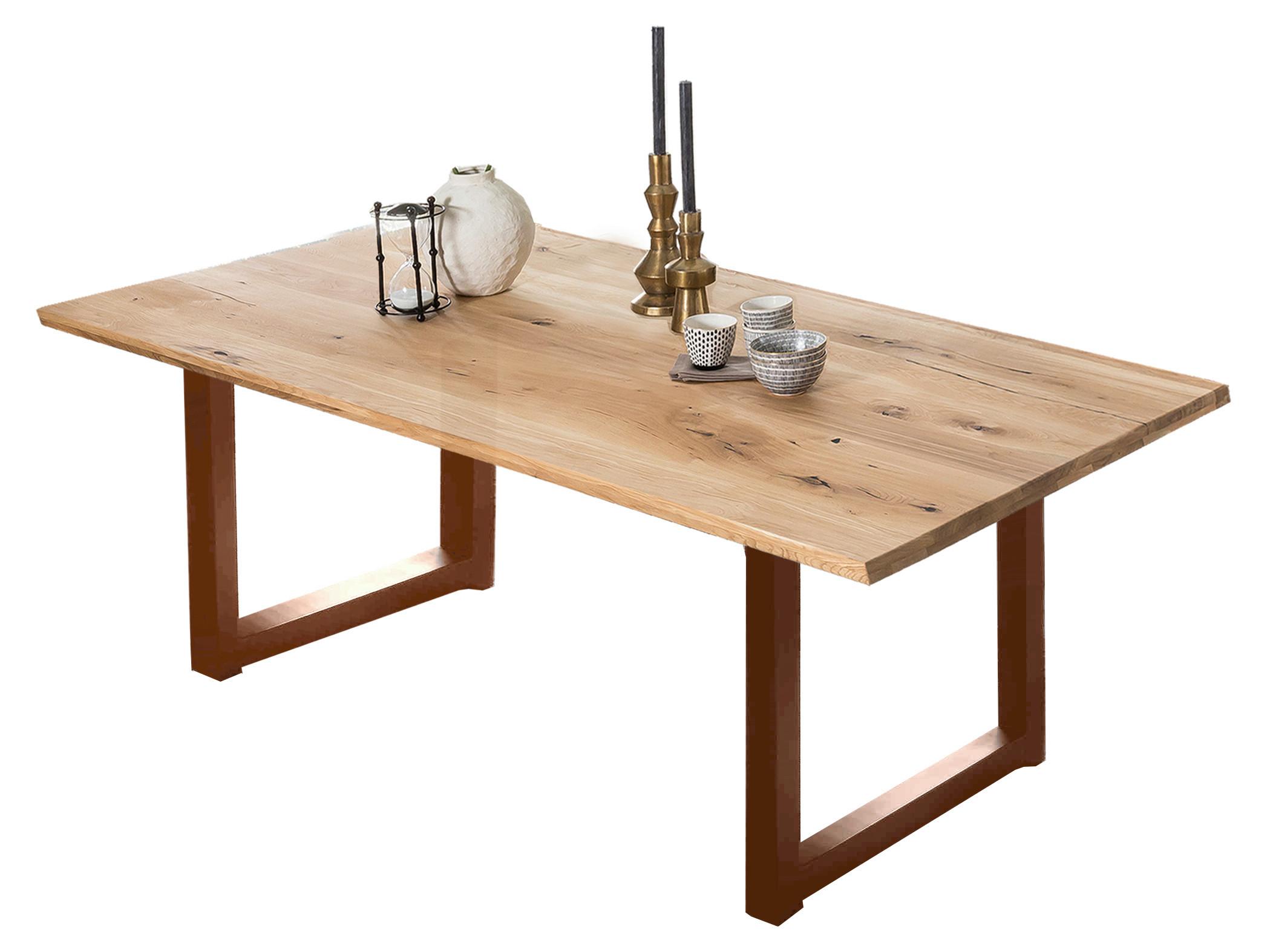 ESSTISCH Braun/Naturfarben L: 200cm - Braun/Naturfarben, MODERN, Holz/Metall (200/100/75cm) - MID.YOU