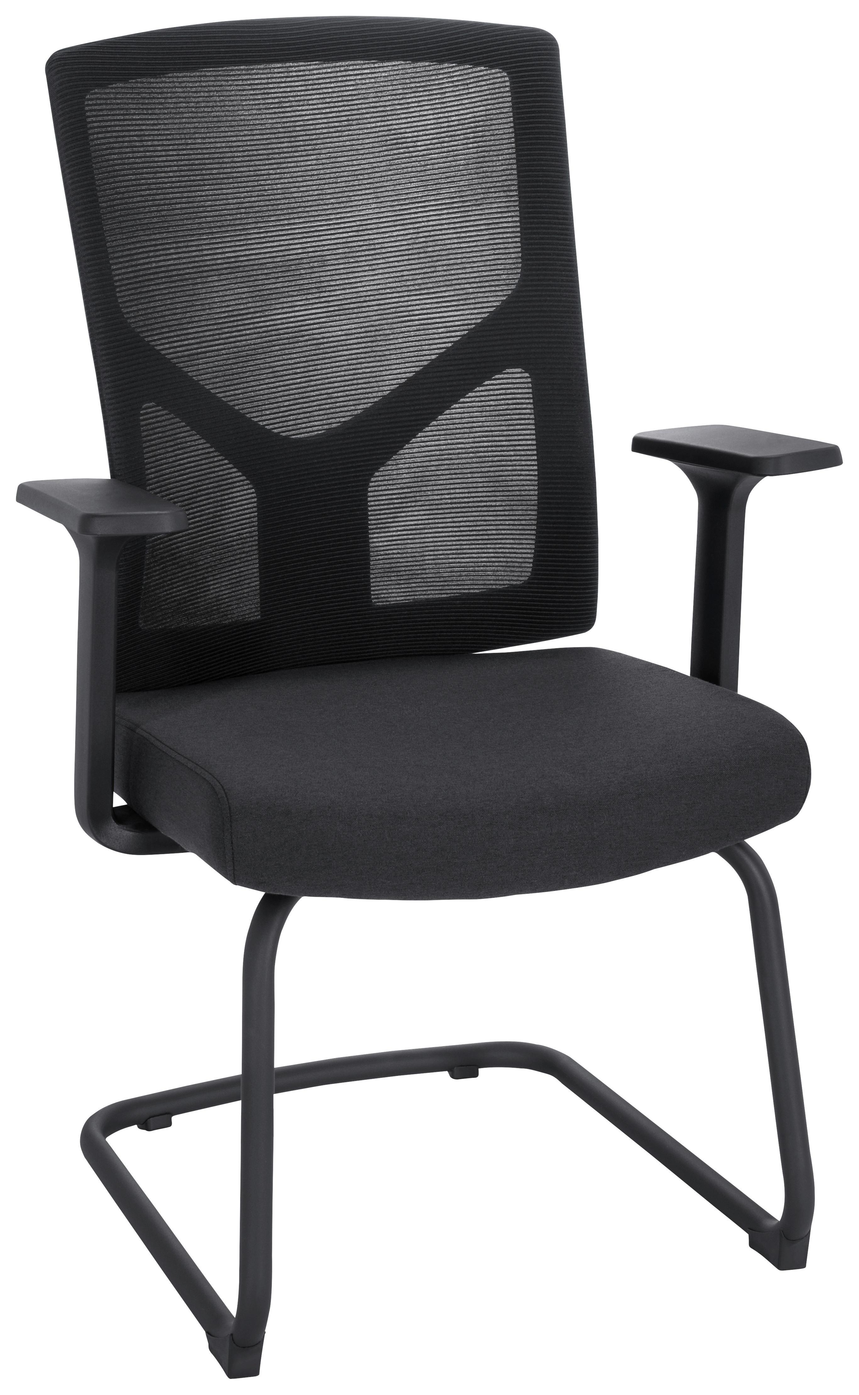 Besucherstuhl Breton V B Schwarz - Schwarz, MODERN, Kunststoff/Textil (62/107/63cm) - MID.YOU