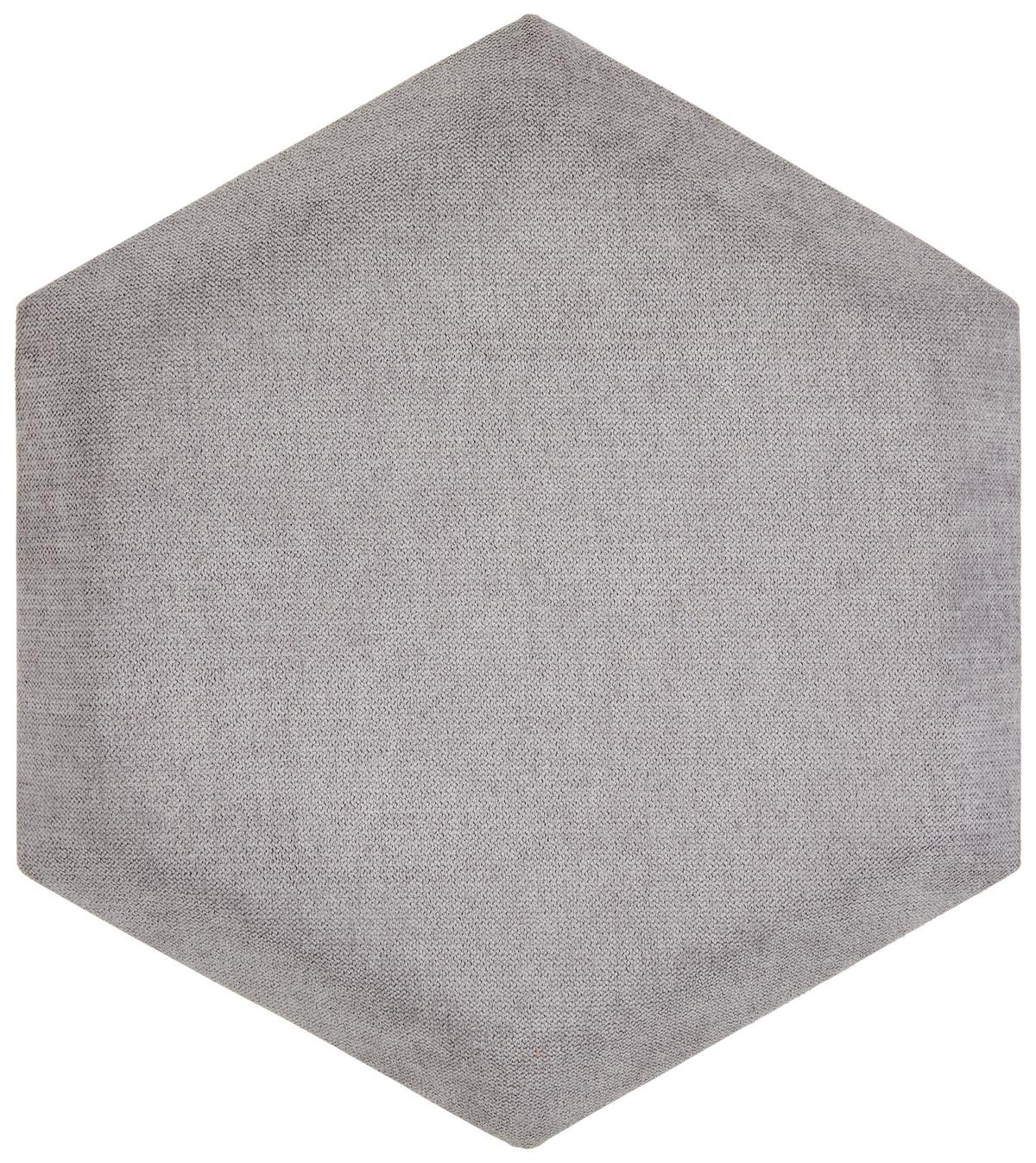 čalouněný panel 2ks, 36x32cm hexagon, šedá - šedá, Basics, textil (36/32/4cm) - MID.YOU