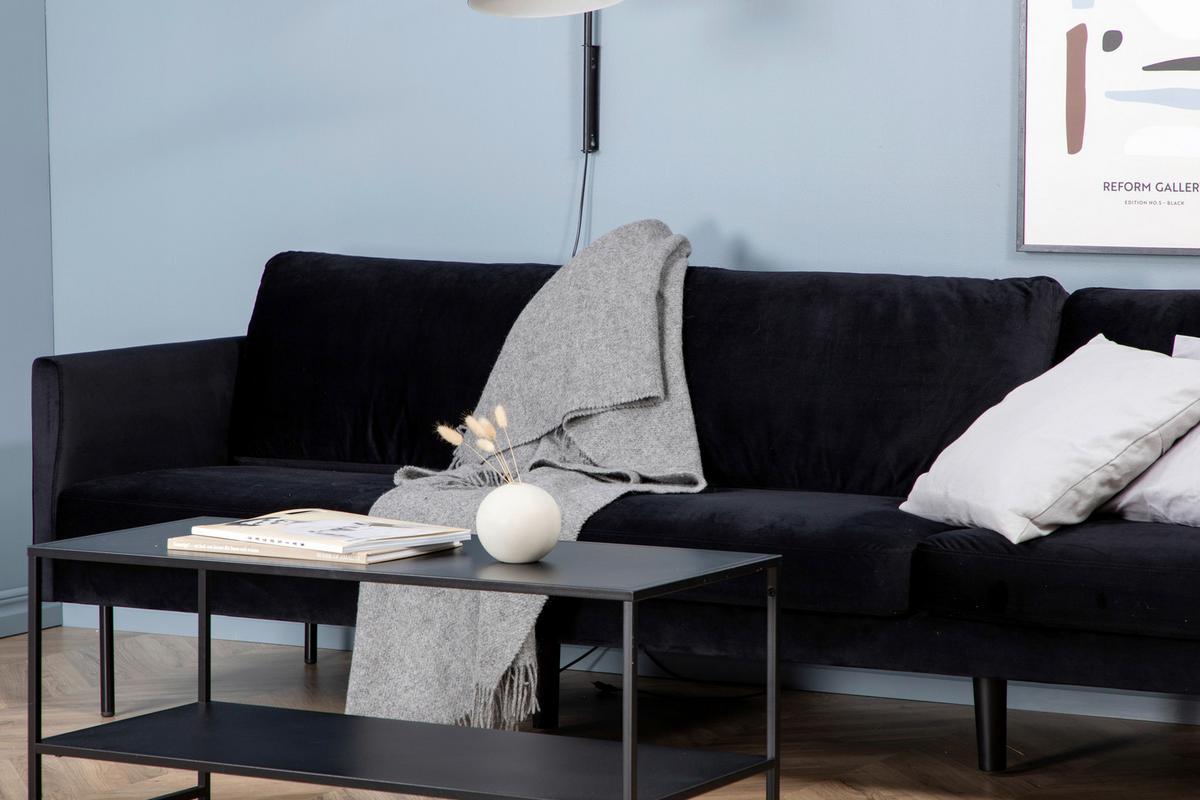 3-Sitzer-Sofa Zoom - Schwarz, Design, Textil/Metall (260/78/80cm) - Livetastic