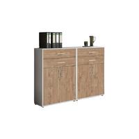 Office Edition B: 168,8 cm Eichefarben/Grau - Eichefarben/Grau, MODERN, Holzwerkstoff (168,8/113,6/33cm) - MID.YOU