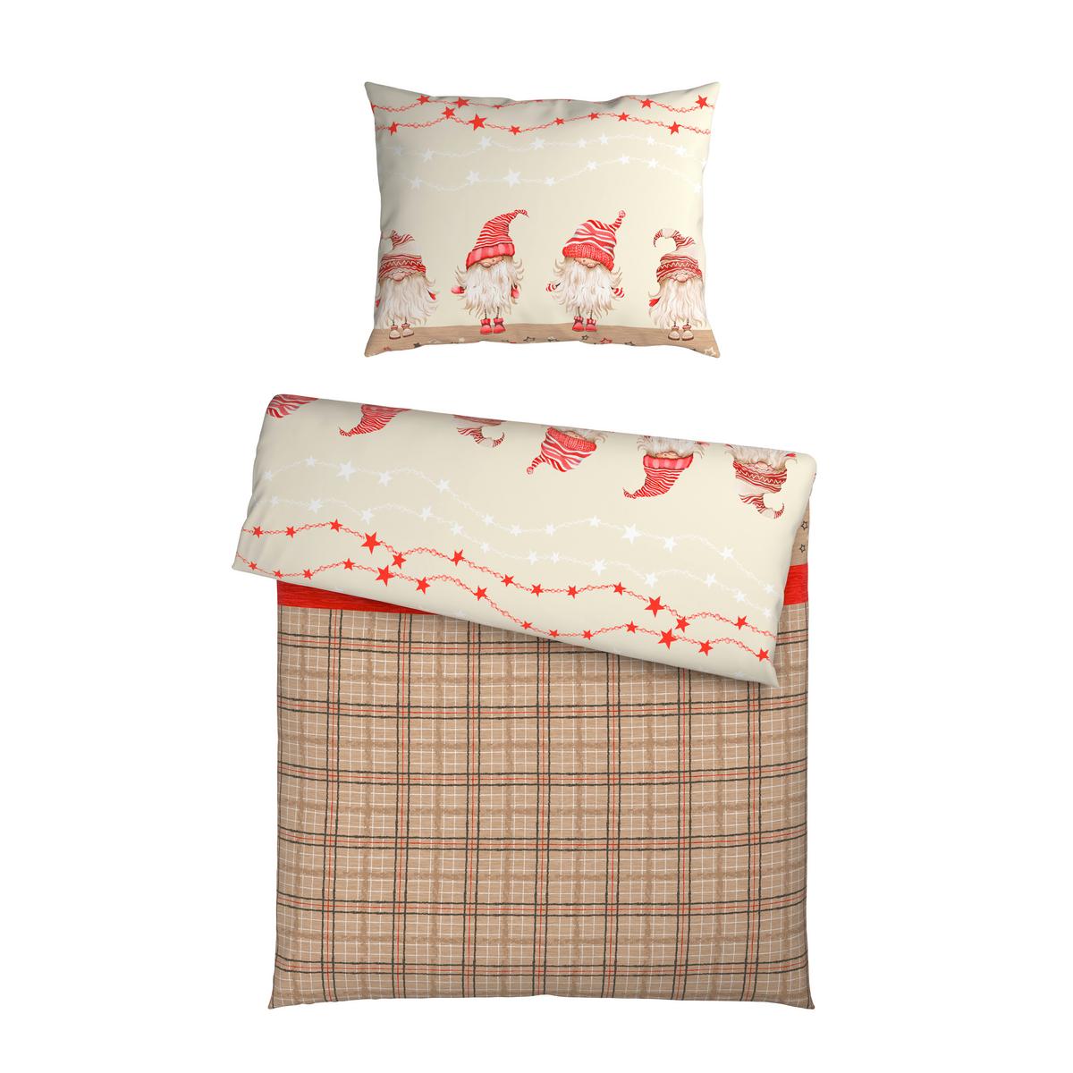 BETTWÄSCHE YULE - Beige/Rot, ROMANTIK / LANDHAUS, Textil - James Wood