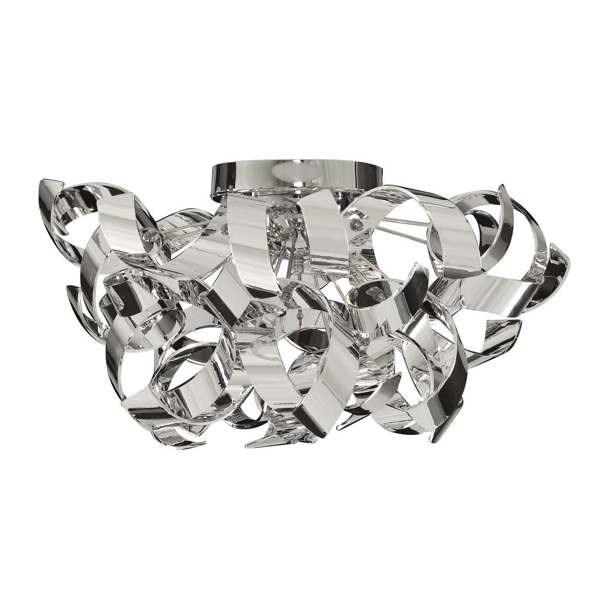 Deckenleuchte Curls 3lt 4973-3cc - Chromfarben, Design, Kunststoff/Metall (45/27cm)