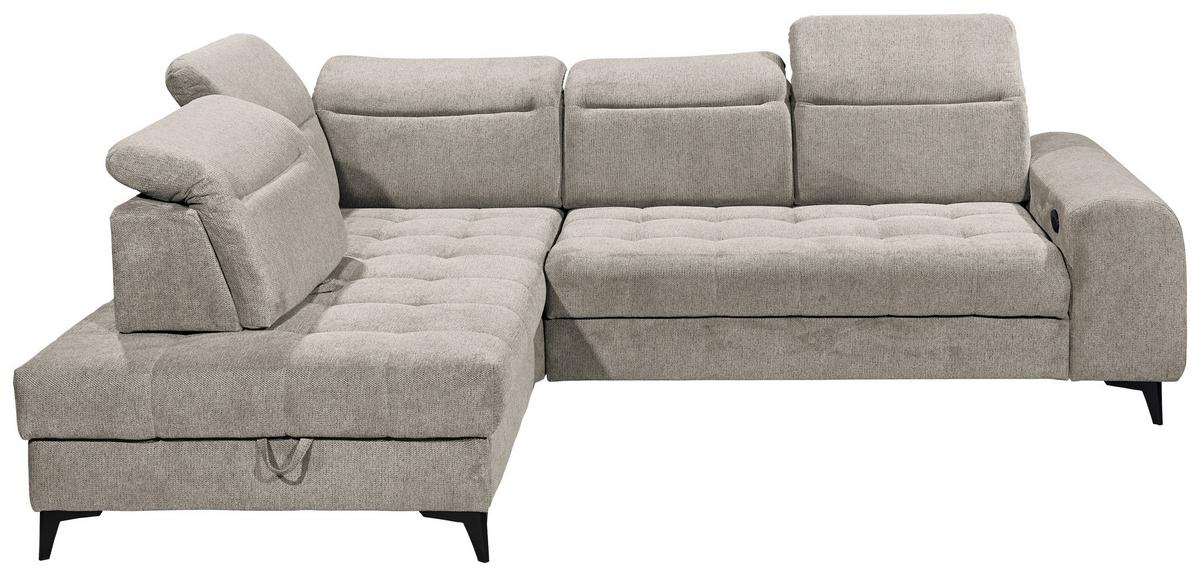 Ecksofa Rockdale Grau S: 200x282 cm - Schwarz/Grau, KONVENTIONELL, Textil (200/282cm) - MID.YOU
