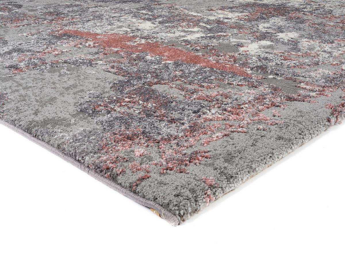 Webteppich Grau/Hellrot Timeline Quantum 120x170 cm - Hellrot/Grau, Design, Textil (120/170cm) - Novel