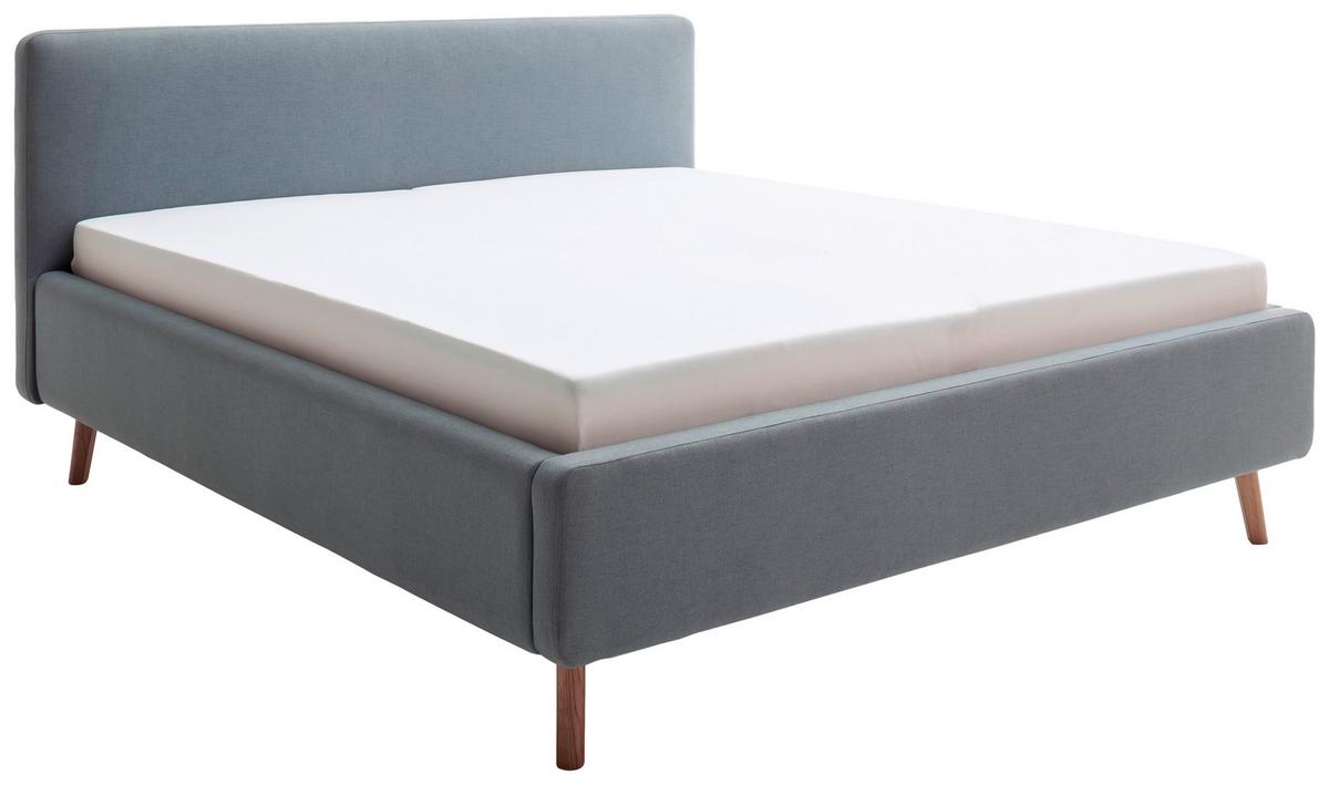 Polsterbett Mattis 160x200cm Blau, inkl. Bettkasten - Blau/Hellblau, Design, Holz/Textil (160/200cm) - Livetastic
