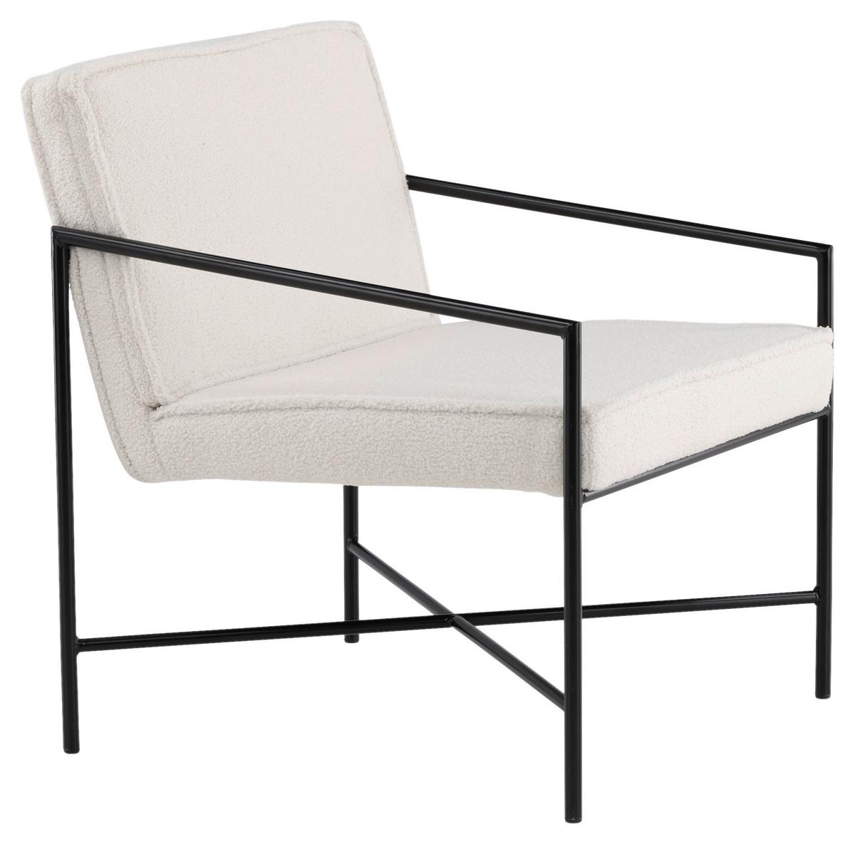 Sessel Rakel - Schwarz/Weiß, Design, Textil/Metall (66/78/65cm) - Livetastic