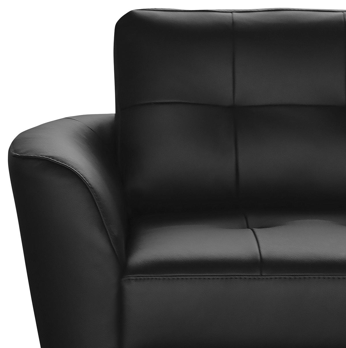 Ecksofa Nordic Schwarz S: 236x190 cm - Buchefarben/Schwarz, Design, Leder/Textil (236/190cm) - Livetastic