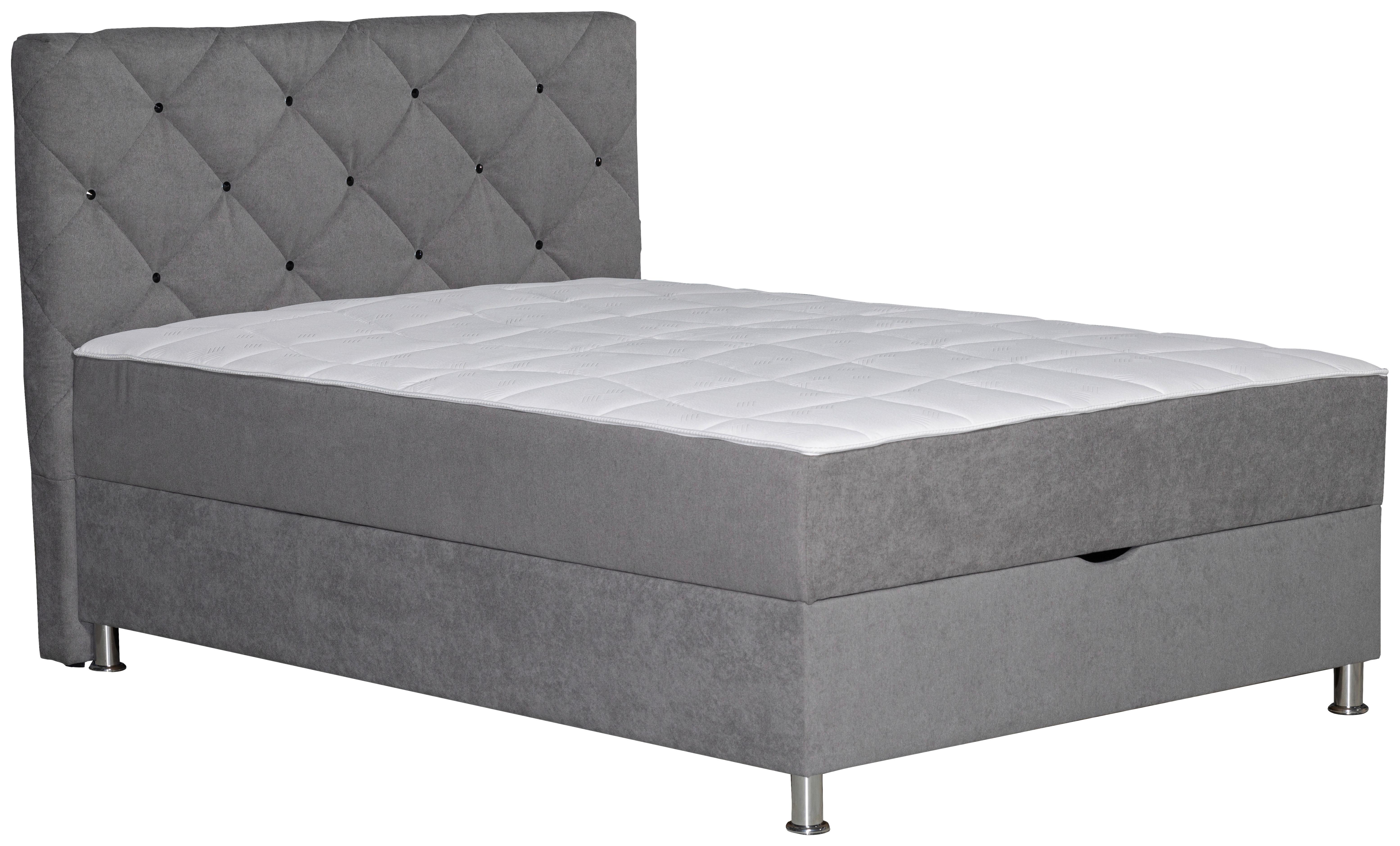 Box-ágy Black Diamond - szürke, Design, textil (120/200cm) - Modern Living