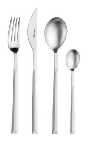 sada príborov SUSHI PRO - biela/farba ušľachtilej ocele, Basics, kov/plast - Pintinox