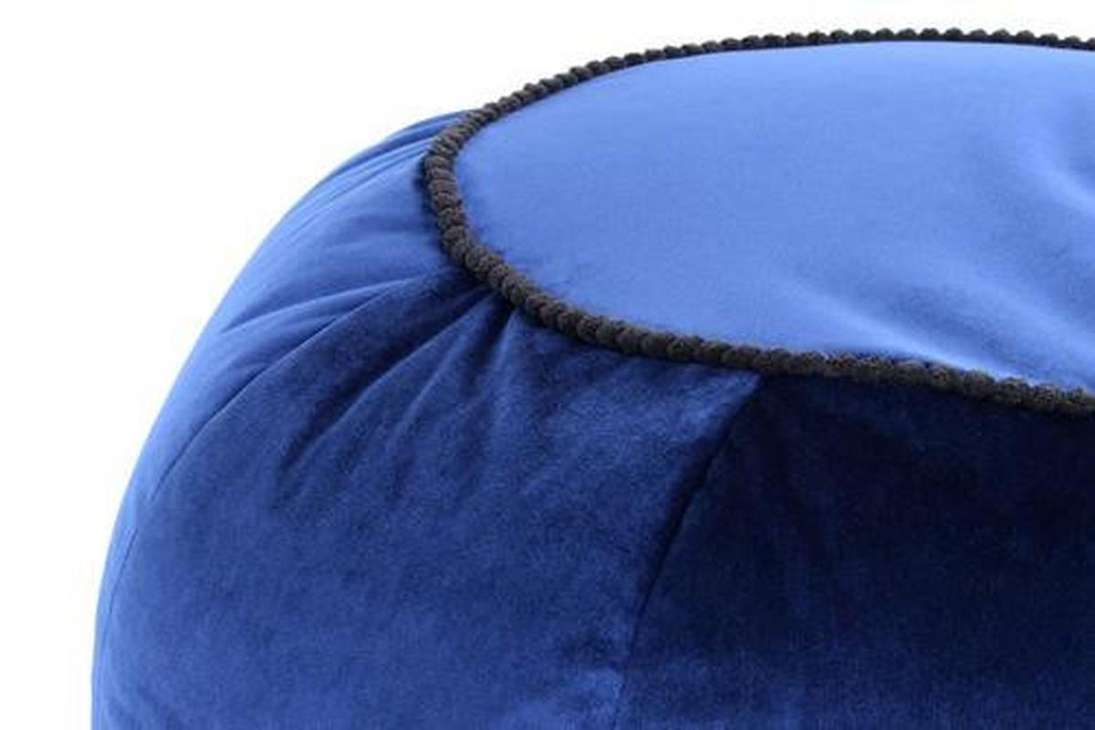 Pouf Taj Mahal Dxh: 65x35 Cm Samt Blau Mit Reißverschluss - Blau, MODERN, Textil (65/35/65cm) - Kayoom
