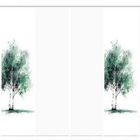 Flächenvorhang Tree 4er Set - Weiß/Grün, Natur, Textil (60/245cm)