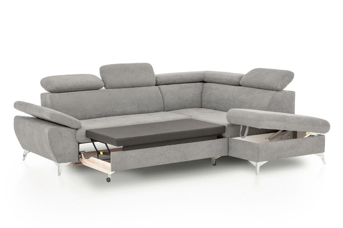 Ecksofa Mit Schlaffunktion Gisele - Chromfarben/Grau, KONVENTIONELL, Textil (256/209cm) - Livetastic