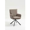 Armlehnstuhl Mila Cord Braun Sitzfl. 180° drehbar, B: 60cm - Schwarz/Braun, KONVENTIONELL, Textil/Metall (60/95/67cm)