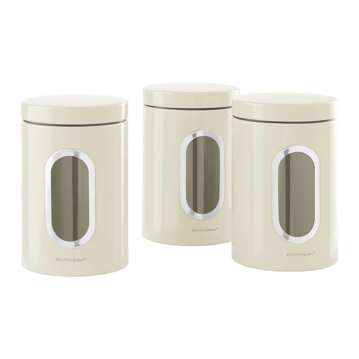 Vorratsdosen 3er-Set Auslaufsicher - Creme, Trend, Metall (11/17,5cm) - Echtwerk