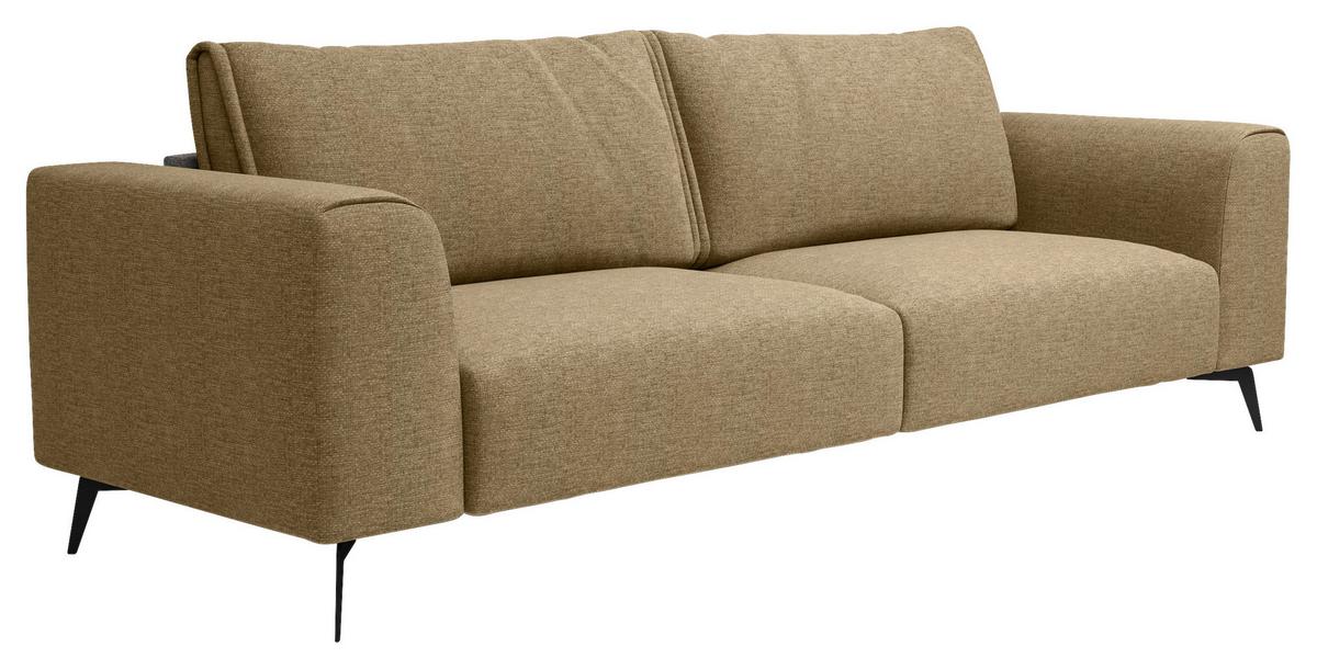 4-Sitzer-Sofa Seul Goldfarben - Goldfarben/Schwarz, Design, Holz/Textil (302/87/88cm) - MID.YOU
