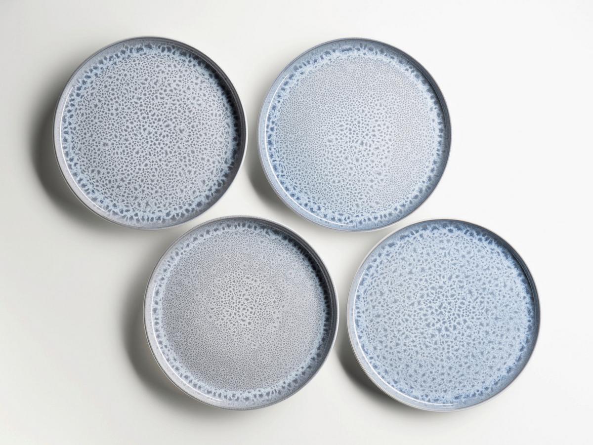 Kombiservice Lunaria Steinzeug, Grau, 16-teilig - Grau, Basics, Keramik - Mäser