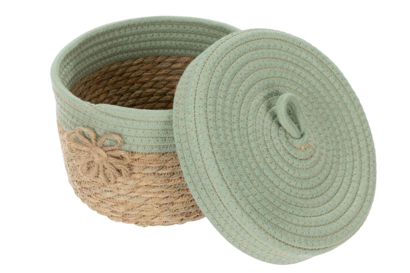 Korb Mou -Paz- - Salbeigrün/Naturfarben, KONVENTIONELL, Naturmaterialien/Textil (22/15cm) - James Wood