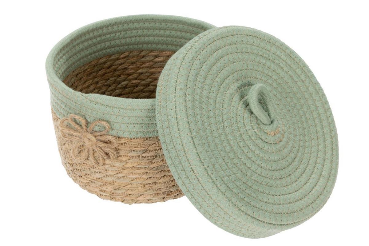 Korb Mou -Paz- - Salbeigrün/Naturfarben, KONVENTIONELL, Naturmaterialien/Textil (22/15cm) - James Wood